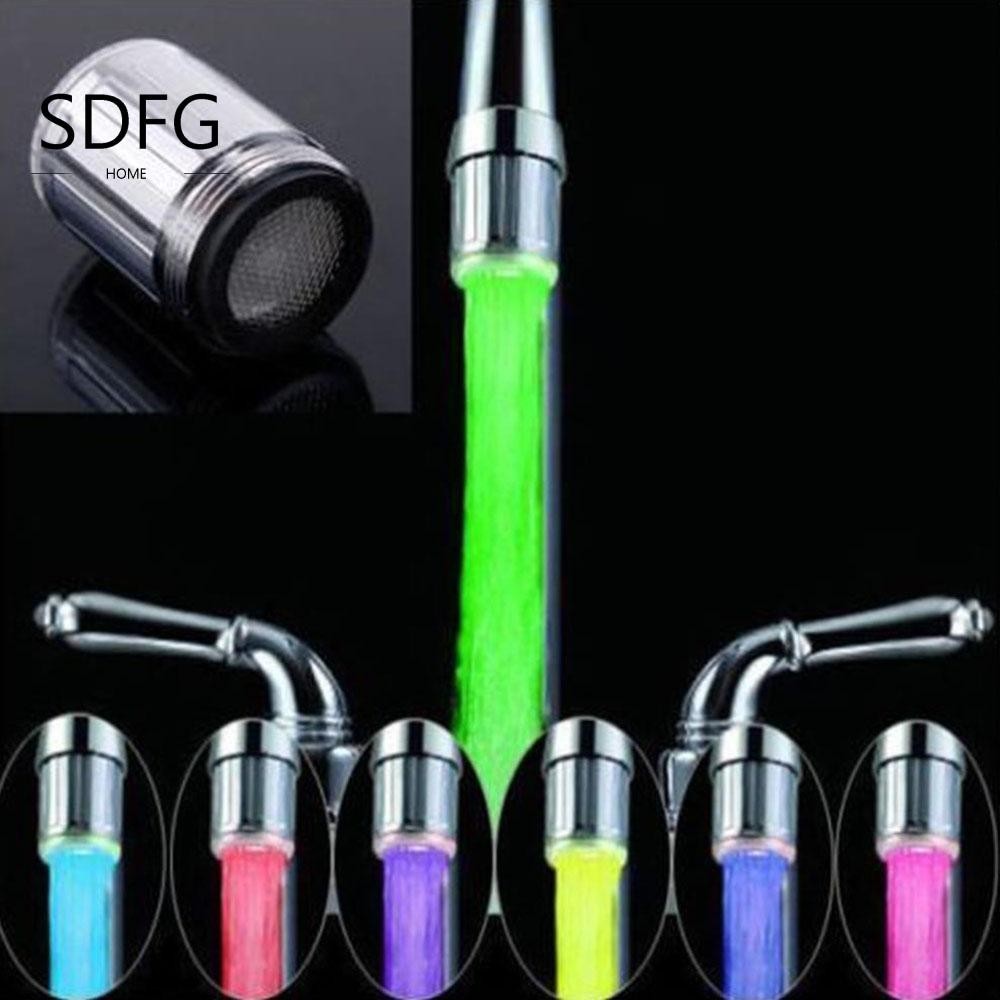 Vòi nước SDFG phụ kiện đồng kiểu nhỏ vòi thay đổi màu sắc cảm biến phát sáng hàng đầu đèn led