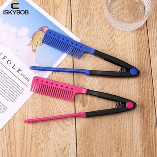 Lược duỗi tóc FUJIOU, Lược chải tóc chống tĩnh điện loại chữ V, Dụng cụ tạo kiểu tóc DIY Dụng cụ tạo kiểu tóc Kẹp tóc nữ