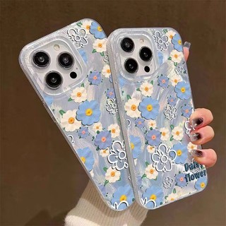 Hoa xanh cá tính phù hợp cho iPhone 13 Pro Max ốp lưng iPhone 15 Plus dễ thương 14 Pro sáng tạo x