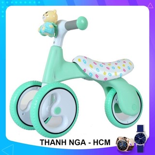 Xe chòi chân hình gấu cao cấp cho bé, Xe chòi chân 3 bánh thăng bằng màu pastel siêu yêu CÓ NHẠC