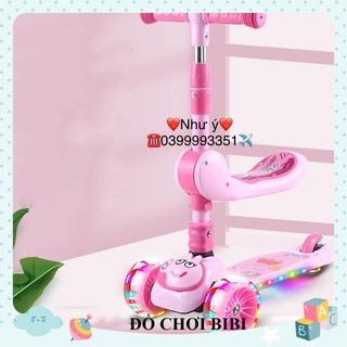 Xe trượt Scoter 3 bánh đa năng có đèn led phát sáng, có nhạc và ghế ngồi cho trẻ em - Xe thăng bằng có nhạc dành cho bé