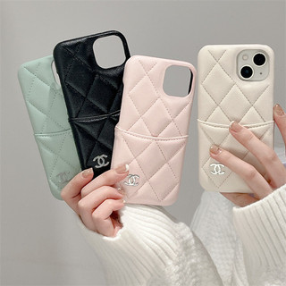Da Hợp Thời Trang Thẻ Chèn Túi Ốp Lưng Điện Thoại IPHONE 15 16 Pro Max 14 16 Plus 13 12 Promax 11 15plus 14plus 15promax 14promax 16Pro Thương Hiệu Logo Cover