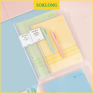 Sổ còng nhựa Klong A4 B5 40 tờ Caro - kẻ ngang, Binder File nhựa bìa màu Pastel
