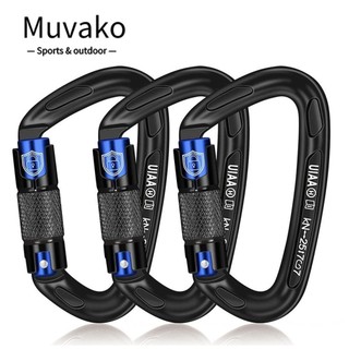 Muvako Carabiner an toàn, Móc khóa hình chữ D 25KN chuyên nghiệp, Dụng cụ ngoài trời an ninh leo núi bằng nhôm chất lượng cao