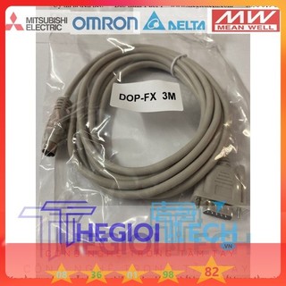 Cáp kết nối hmi delta họ dop-b dop màn hình hmi dop-107bv cv dv với plc mitsubishi fx dài 3m 5m