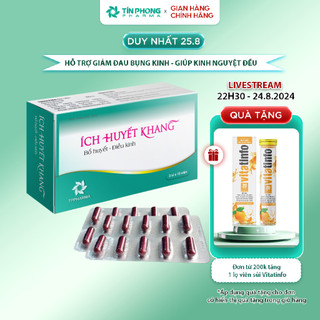 Viên Uống TPBVSK ÍCH HUYẾT KHANG Hỗ Trợ Điều Hòa Kinh Nguyệt, Hỗ Trợ Giảm Đau Bụng Kinh