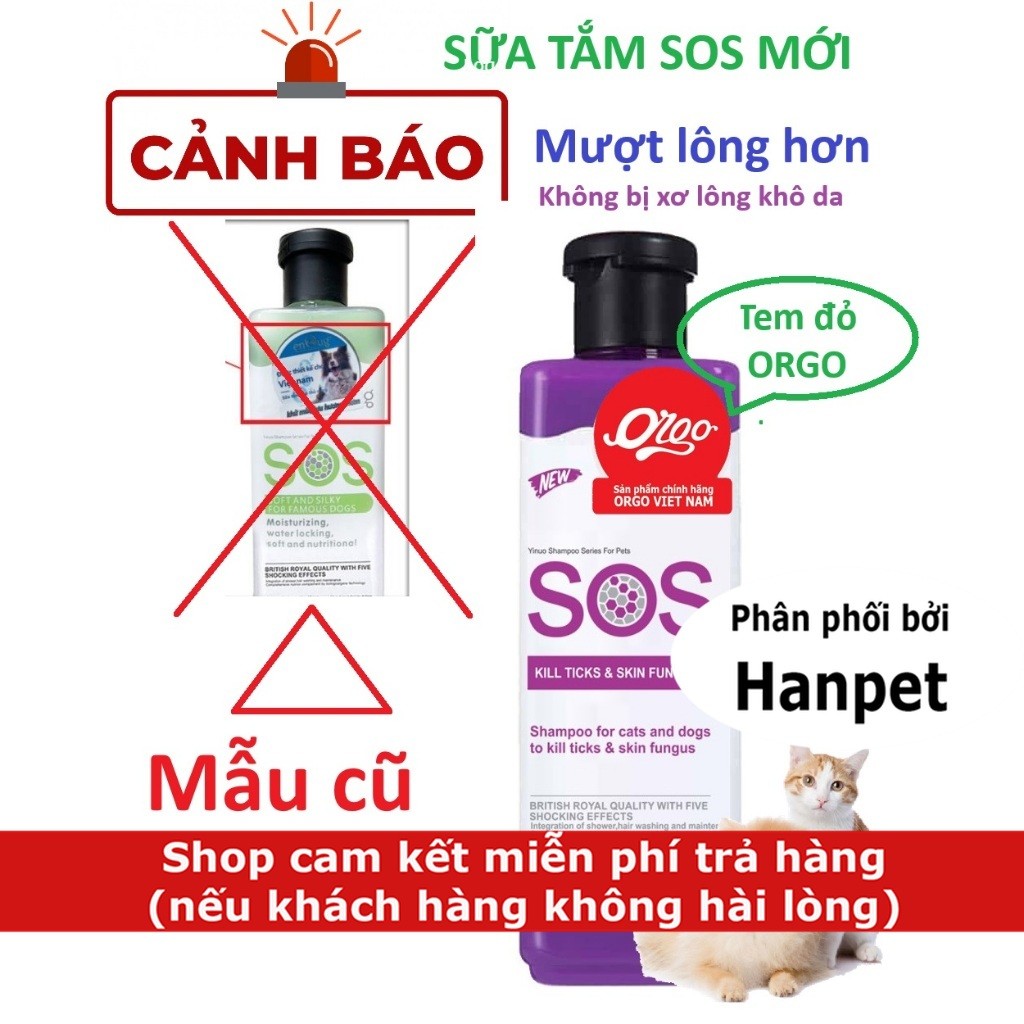 Sữa tắm chó mèo SOS (530ml)