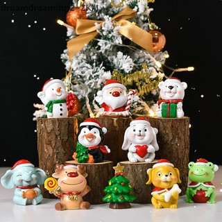 [Dreamdreaming] Búp bê động vật ông già Noel ngộ nghĩnh dễ thương Xe hơi Đồ trang trí phong cảnh vi mô Đồ chơi trang trí tiệc Giáng sinh Trang trí nhà Máy tính để bàn Nhựa Thủ công Quà tặng [zkm]