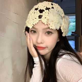 Mũ nón len dệt kim AAA iLita bucket crochet beanie bảo vệ tai ấm áp phong cách y2k thời trang mùa đông nữ