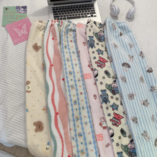 Quần ngủ Bộ đồ ngủ mùa đông mới quần nữ ngoại cỡ bằng vải flanen dễ thương hình gấu hoạt hình ngọt ngào cho cặp đôi nam