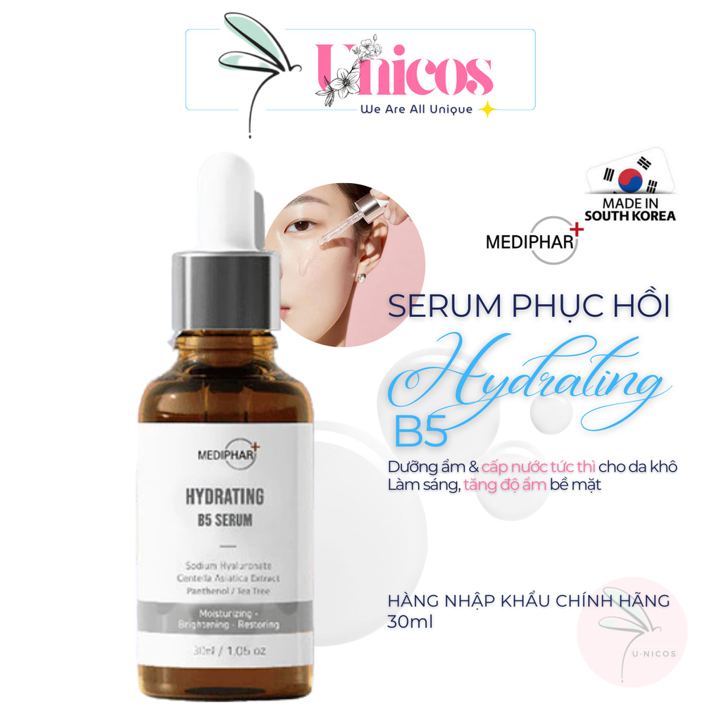 Serum B5 Mediphar B5 Cấp Nước Phục Hồi Da Mediphar - Serum Cấp Ẩm Giảm Mẫn Đỏ Dịu Da - Tinh Chất Dưỡ