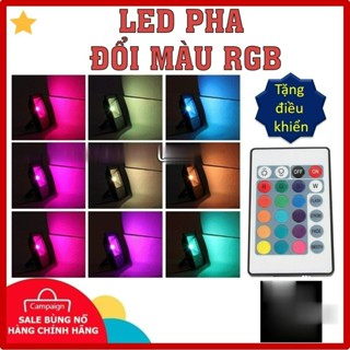 Đèn Pha Led Đổi màu RGB Chống nước, hắt cột, hắt tường 10W 20W 30W 50W 100W Có Điều Khiển