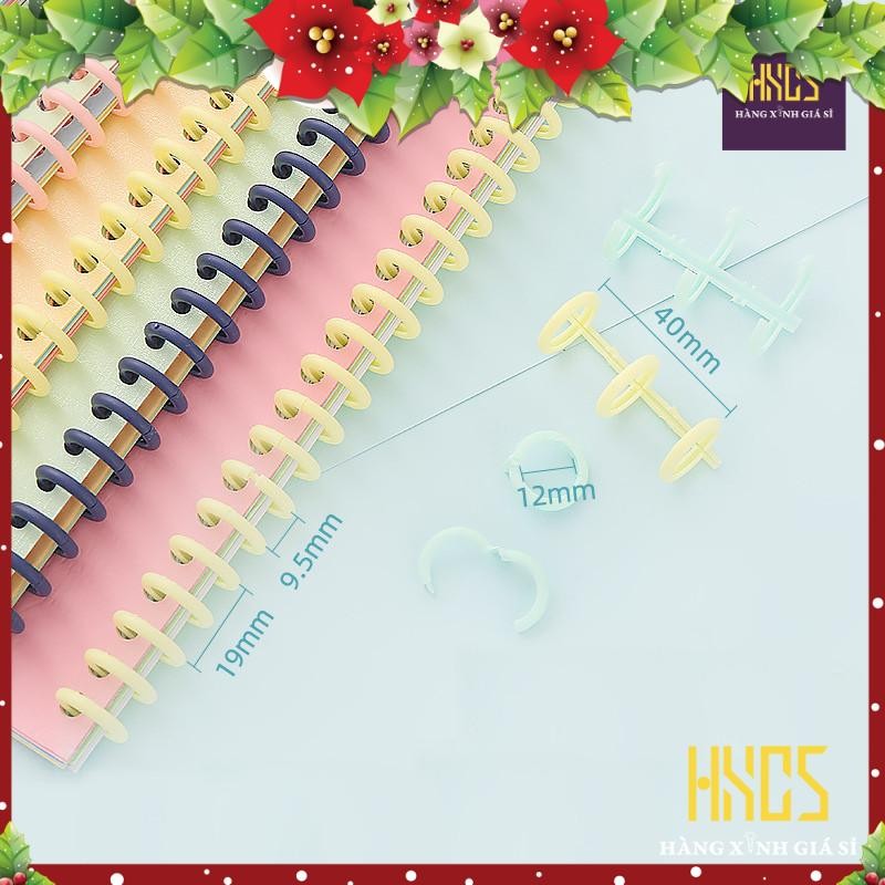 Thanh còng 30 chấu, lề lò xo kẹp tài liệu làm sổ binder màu pastel retro đóng gáy A4 A5 B5 hxgs