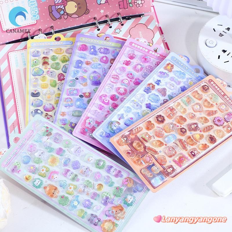 CANAMEK 3D Giảm Miếng Dán Hoạt Hình Dễ Thương Deco Dán DIY Điện Thoại Hành Lý Xe Máy Laptop Vali Dec