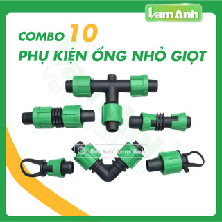   Combo 10 cái  Phụ kiện nhỏ giọt 16mm – van khởi thủy nối ống nối ren tê bít – hệ thống tưới nhỏ giọt – Lam Anh 