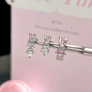 1 Bông tai xương tai hình trái tim pha lê phổ biến cho bé gái