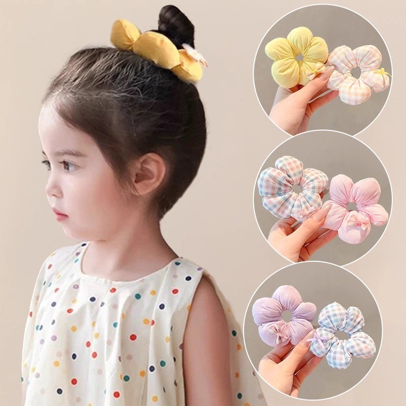 【Scrunchie】Dây Buộc Tóc Hoa Dễ Thương Đẹp Thời Trang Hàn Quốc Phụ Kiện Tóc