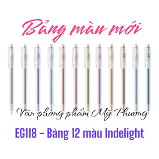   24 MÀU MỚI - EG118  Bút Mực Gel Bấm Nhiều Màu Nhanh Khô 0.5mm Deli Mực Đều Lâu Hết Mực 
