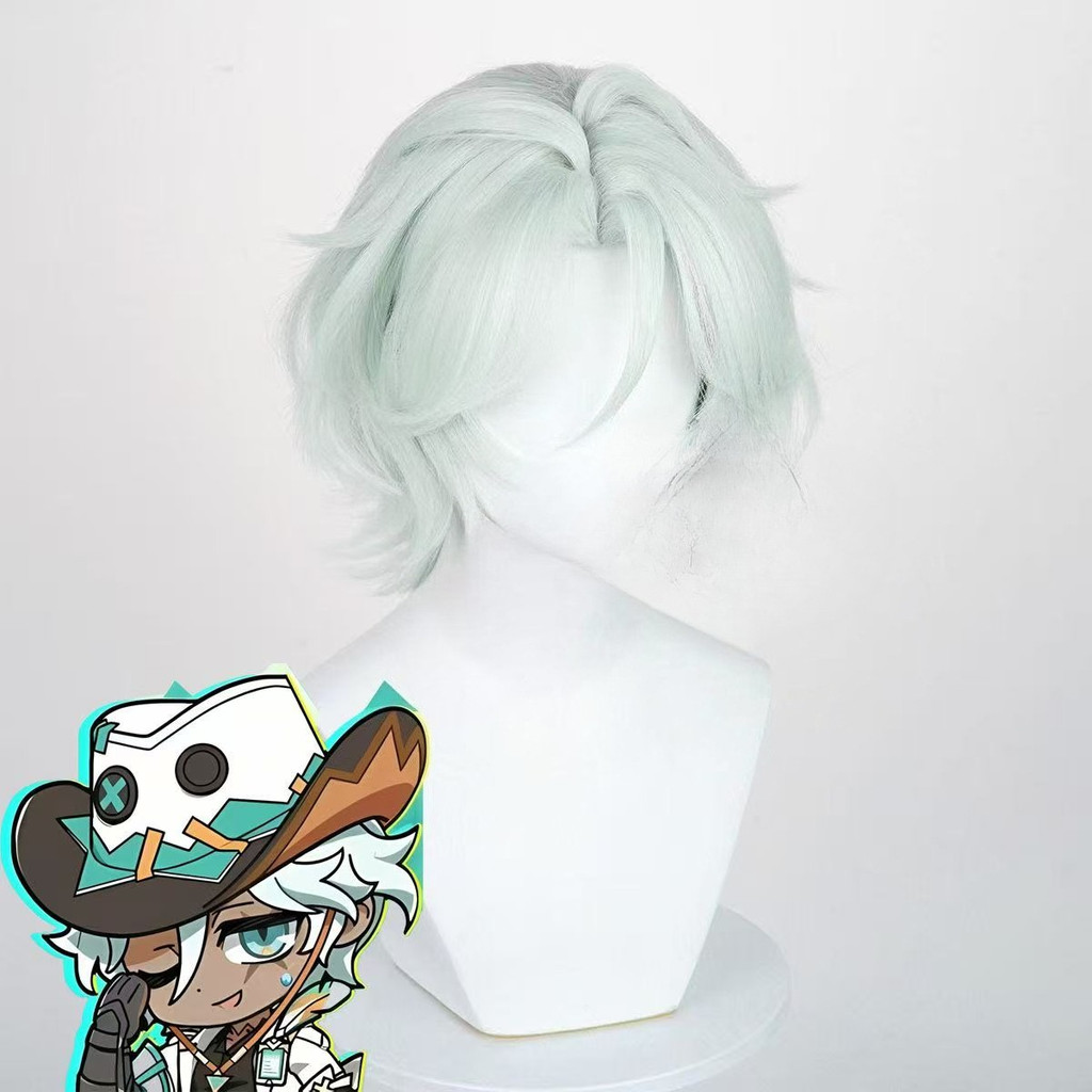 Genshin Impact Ifa Cosplay - Tóc Giả 30cm Tổng Hợp Màu Xanh Nhạt, Chống Nóng