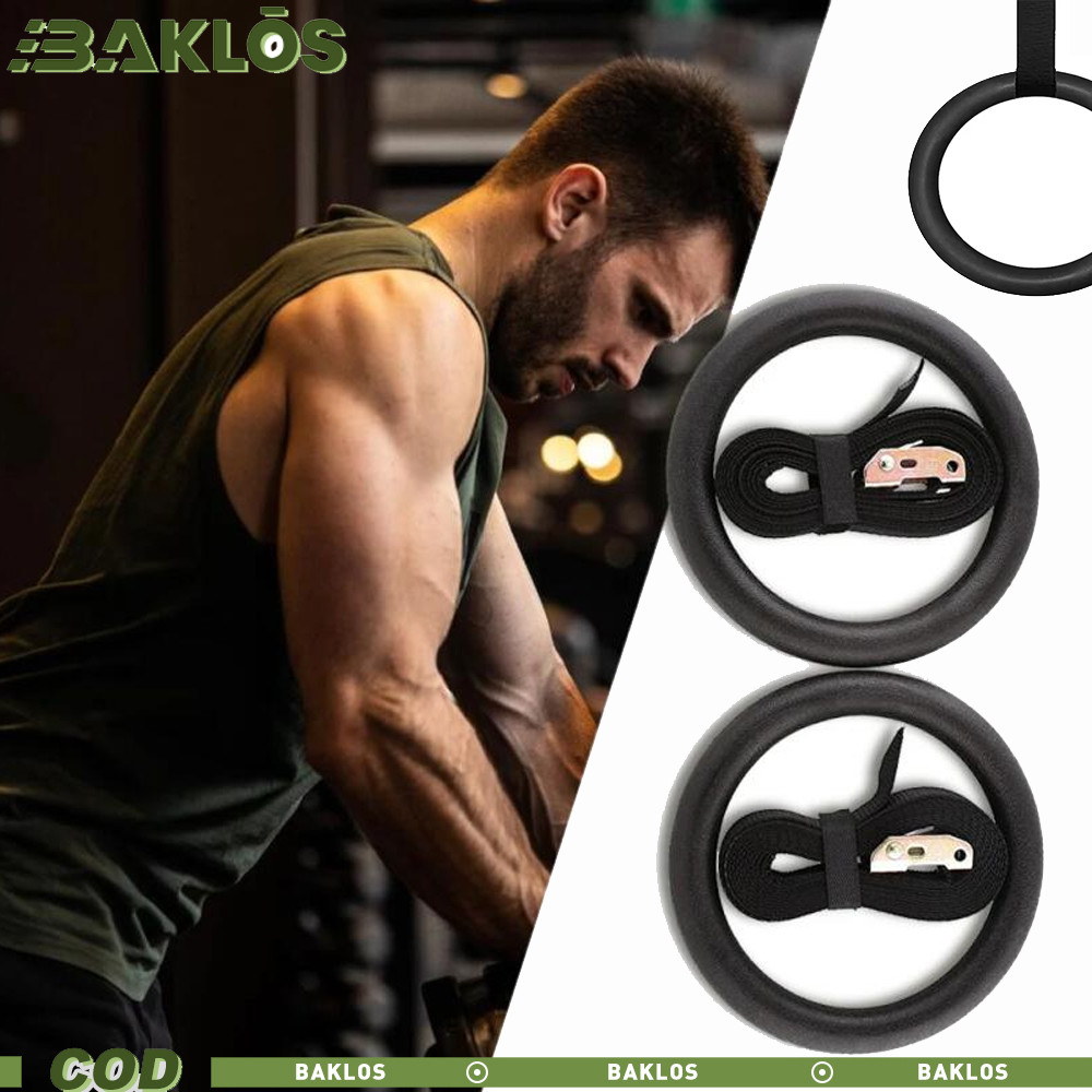1 Đôi 25mm Tiện Dụng Ngoài Trời Vòng Treo Gymnastic Rings Vòng nhựa tập thể dục để hít xà / kéo xà