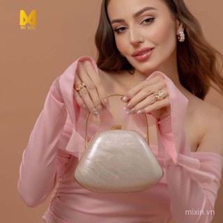 Túi Trong Suốt Mới Cho Nữ Xu Hướng Thời Trang Cầm Tay Acrylic Phần Cứng Kẹp Túi Đơn Giản Túi Dạ Hội Ly Hợp