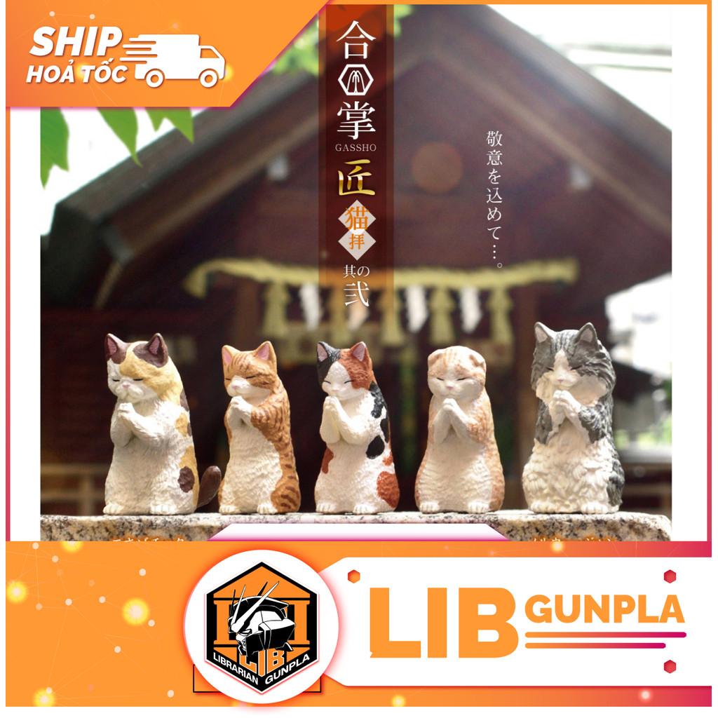   Hộp lẻ - Mẫu ngẫu nhiên  Mô hình Art Toy minimature Yell - Blind Box - Gassho Takumi - Cat Worship 2 