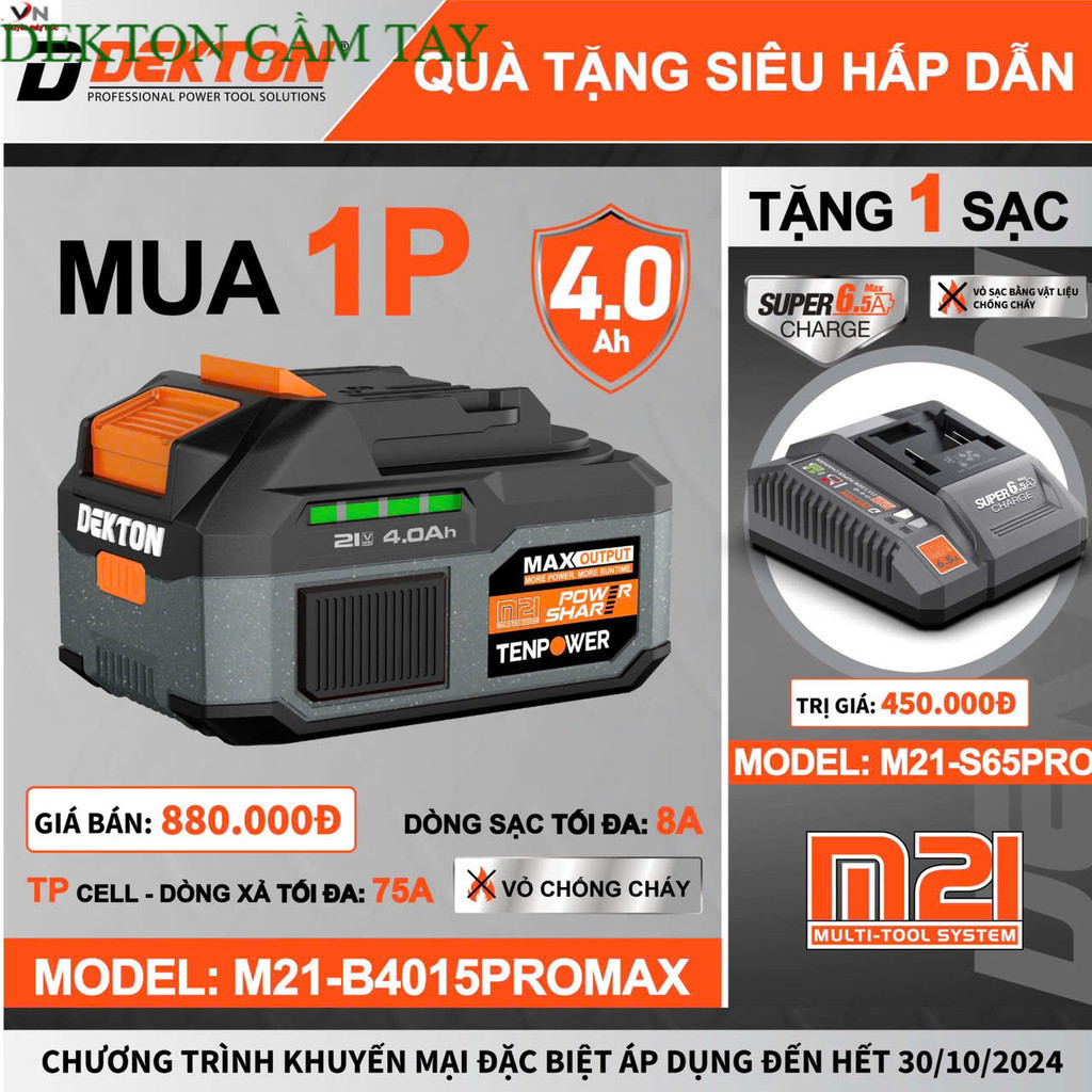 PIN DEKTON M21-B4015PLUSXanh/Xám/Chân pin phổ thông M21 DEKTON CẦM TAY