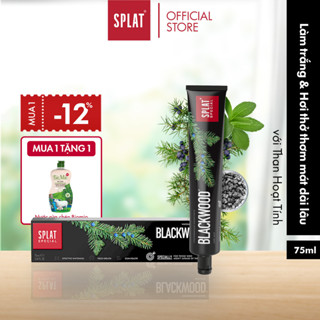  Kem đánh răng than hoạt tính trăng răng SPLAT Blackwood không chứa flo ngừa hôi miệng loại bỏ mảng bám khỏe nướu 75ml 