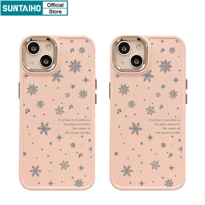 Suntaiho Ốp Điện Thoại Mùa Đông Tươi Nguyên Tố Silicon Dễ Thương Mềm Cao Cấp Chống Sốc Cho iPhone 11 12 13 14 15 16 Pro Max IP 7 8 Plus Iphon X XS XR Xs max