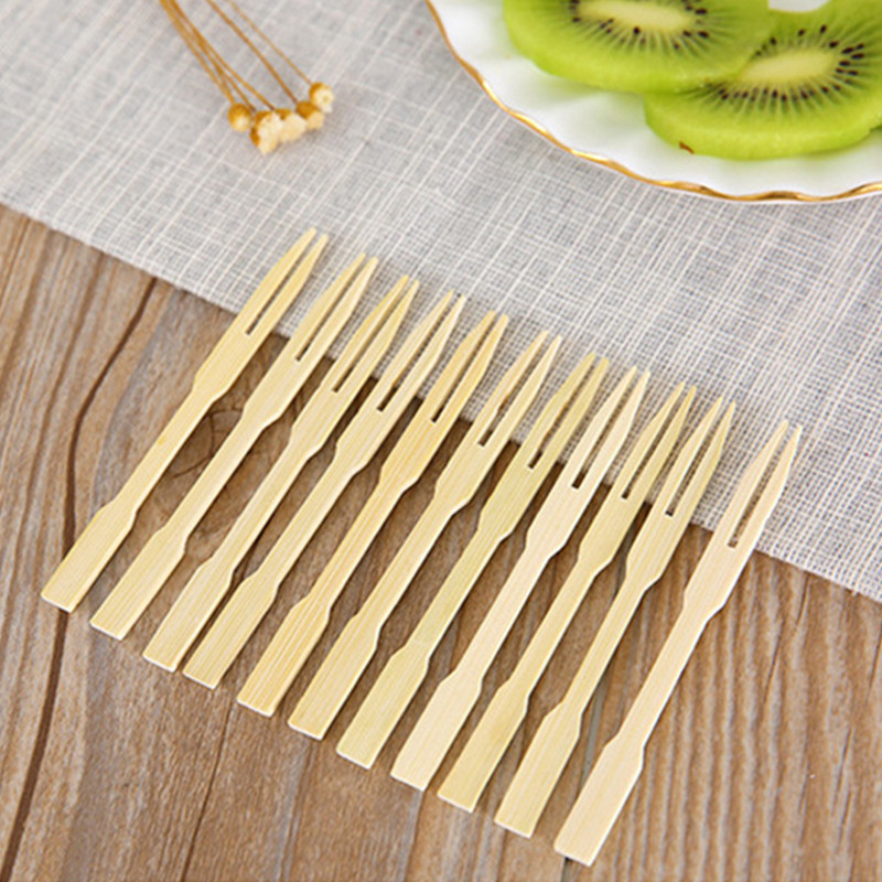 Hottome🥕Nĩa tre ăn trái cây Nĩa tre dùng một lần Nĩa tre ăn trái cây