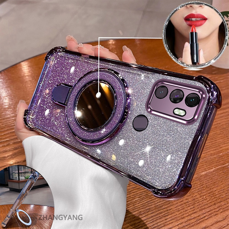 Ốp Lưng Cho OPPO A53 2020 A33 Beauty Flash Điện Thoại Thiết Kế Mới Giá Đỡ Điện Thoại Có Hiệu Ứng Gươ