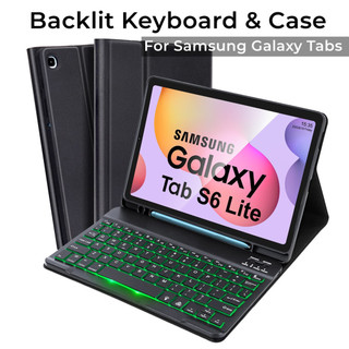 Nixxos Dành Cho Samsung Galaxy Tabs Ốp Lưng Có Đèn Nền Bàn Phím LED 7 Màu Ánh Sáng Bluetooth Từ Đèn Nền Bàn Phím Có Tích Hợp Khe Cắm Bút Cho Samsung Galaxy S9FE S9 S8 S7 S6