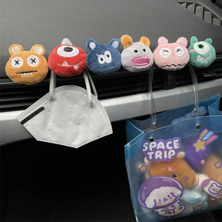 Little Monster Big Eye Big Mouth Monster Front Row Paste Car Hook Seat Back Car Tableware Storage Cute Multifunctional wLj9