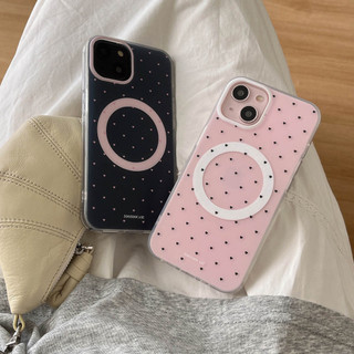 Ốp Lưng Cứng Tương Thích Với iPhone 12 12Pro 12ProMax 13 13Pro 13ProMax 14 14Pro 14ProMax 15 15Pro 15ProMax Vỏ Nam Châm Họa Tiết Tình Yêu Màu Hồng