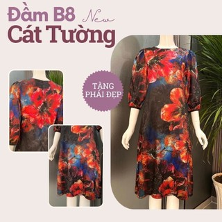 Đầm kiểu hoa đen cổ điển sang trọng tặng mẹ B8 - Thời trang Cát Tường