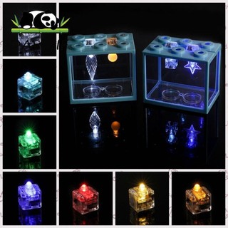 Đèn LED Mini chìm DAWEIF, Đèn nến bể cá vuông trang trí, Đèn bể cá Mini bằng nhựa đầy màu sắc chống nước bể cá trang trí bể cá