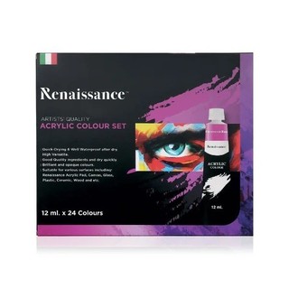 Bộ 24 màu vẽ acrylic renaissance 12 ml