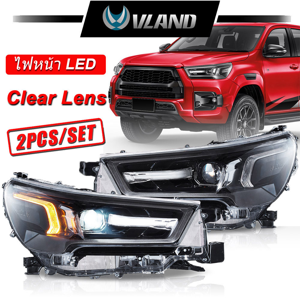 Đèn Pha LED VLAND Phong Cách OEM Cho Xe Toyota Hilux 2021-UP Revo Vigo Rocco Đèn Trước Ô Tô Cắm & Ch