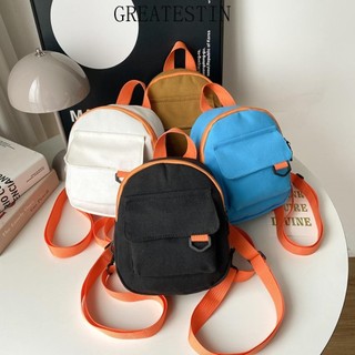 Ba lô Mini GREATSKSS, Ba lô nữ có dây kéo bằng vải, Dây đeo có thể điều chỉnh di động Ba lô nhỏ chống mài mòn Du lịch