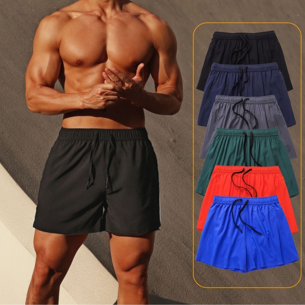 New style Summer Workout Shorts with Lining Casual Fitness plus Size Quick-Drying Double-Layer Sport