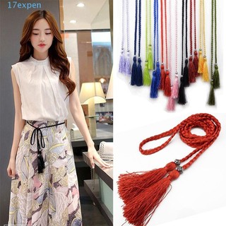 Thắt lưng dây bện phối tua rua thời trang cao cấp dành cho nữ