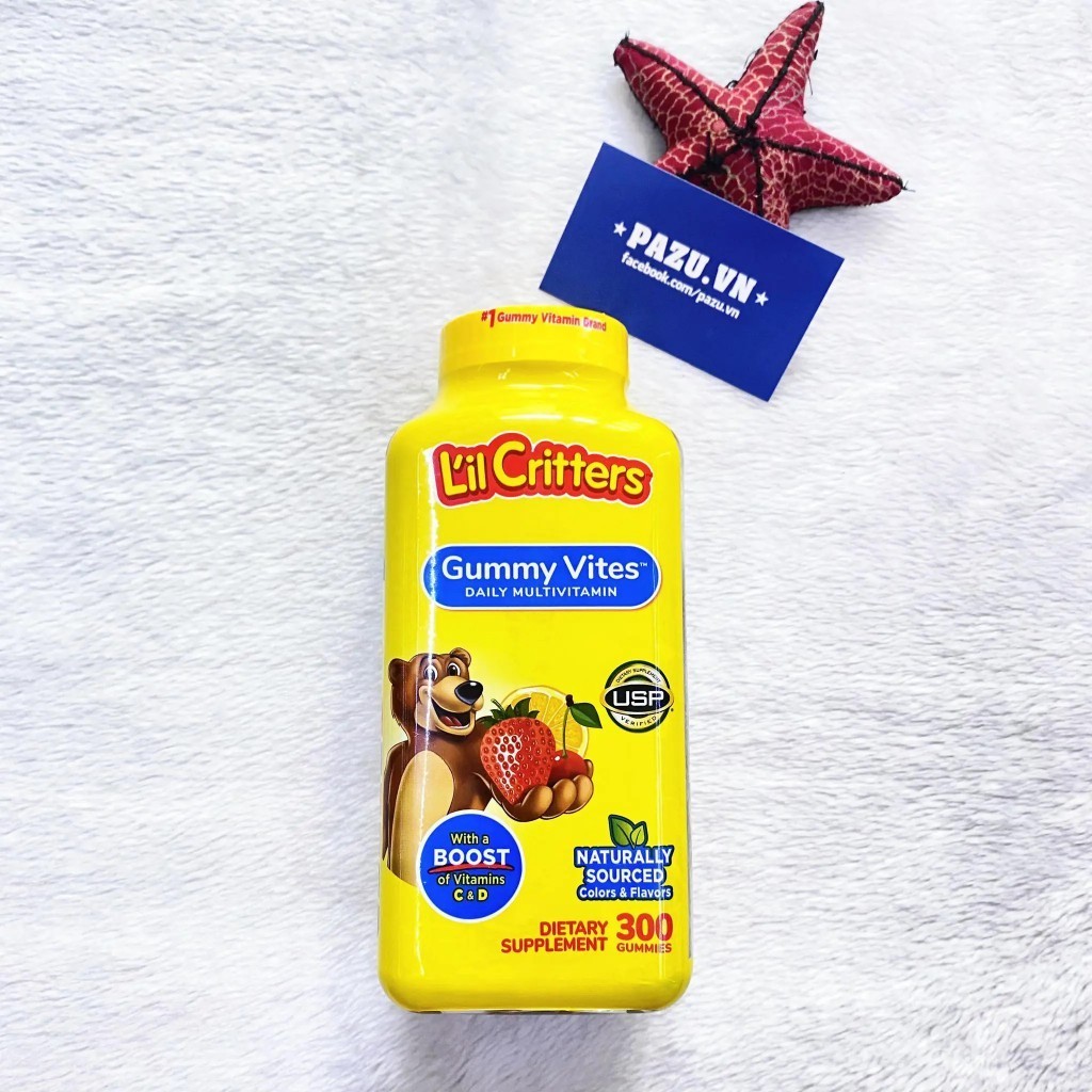 Kẹo Dẻo Bổ Sung Vitamin L'il Critter Gummy Vites Hộp 300 Viên
