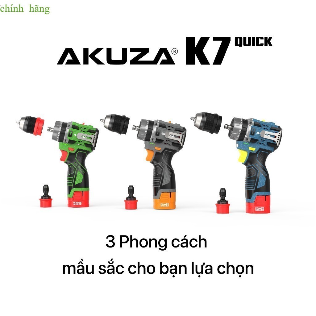 Máy Khoan 3 Chức Năng, AKUZA K7, Khoan pi.m Và Cấp Trượt 2 Trong 1,  Đầu 10 chín hãng
