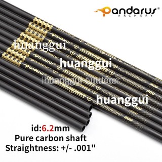 Pandarus 6 / 12 Chiếc ID6.2mm Trục Carbon Thẳng: + / - .001 "Trục Carbon Nguyên Chất Spine350 -800