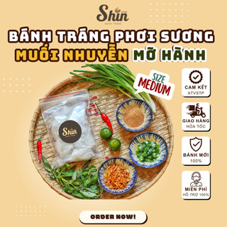 Bánh Tráng Phơi Sương Muối Mỡ Hành Tỏi Hành Phi Tắc túi Zip M
