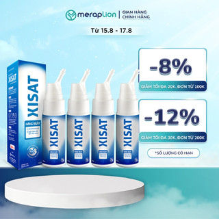 Combo 4 Xịt mũi nước biển sâu XISAT hằng ngày 75ml vệ sinh mũi, giảm sổ mũi, ngạt mũi và viêm xoang