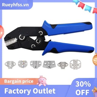 Kìm Uốn Ratchet Dụng Cụ Cầm Tay Crimper Hàm Bộ Làm Việc Thép Đen & Xanh Cho Ống Cách Nhiệt & Không Cách Nhiệt VE RV SV JST