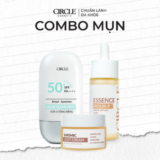Combo Mụn Circle Chống nắng sáng da mờ thâm mụn Kem mụn Shikimic 30gr + Serum Essence 30ml + Sữa chống nắng Acne 30ml