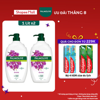 Bộ 2 Sữa tắm Palmolive chiết xuất Sữa và Hoa Phong Lan Đen 1L