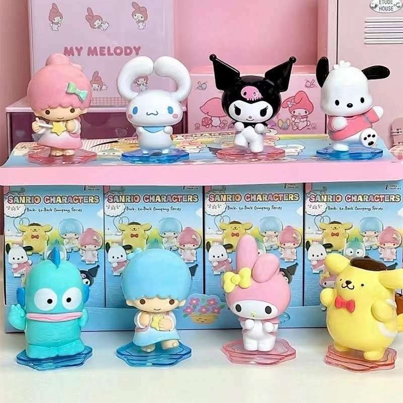 Blind Box Sanrio Hand-Made Back Small Partner Blind Box Pacha Dog Clow M Melody Cinnamoroll Babycinn